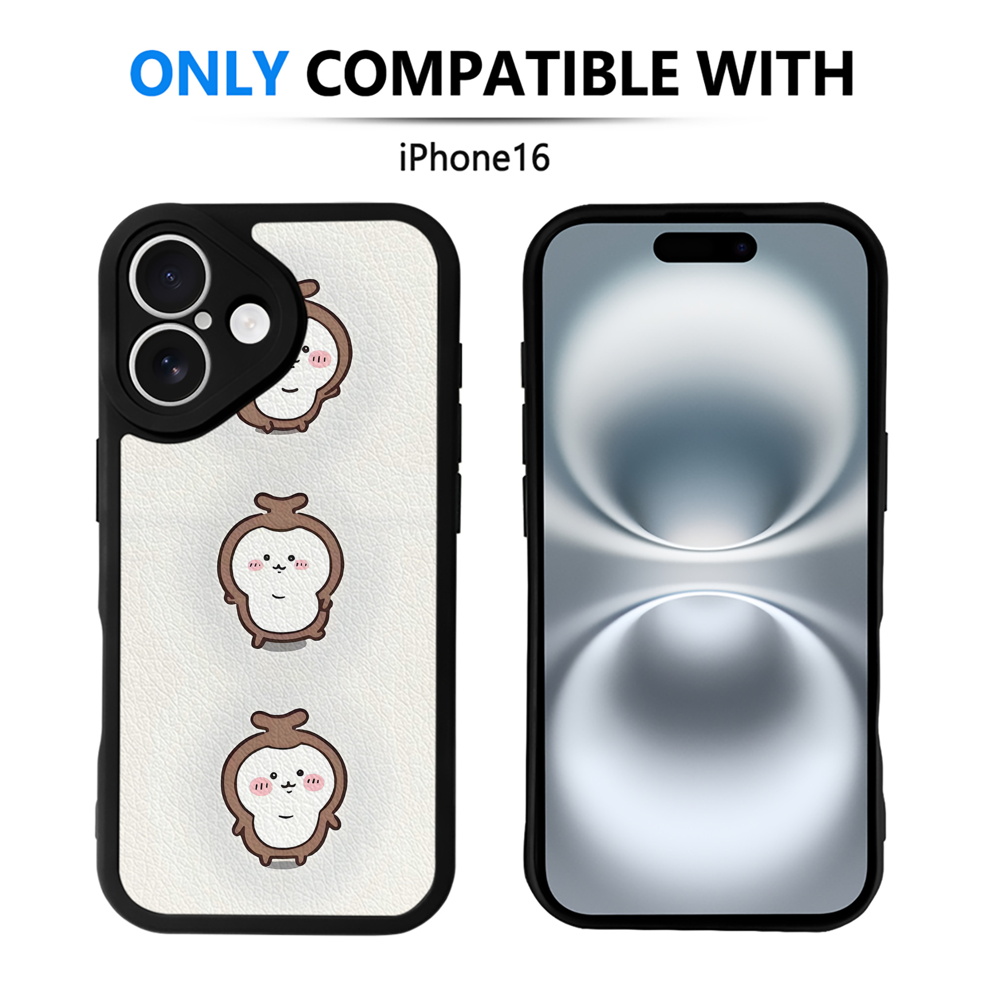 （画像用） ちいかわ Chii-kawa 【iPhone 16シリーズ対応】シリコンスマホケース（レザー調） 材質：シリコン